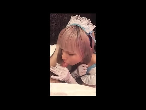 ❤️ 日本偶像[mayuka]，法国女仆装，第一部分，口交和用乳液打飞机 性爱❤